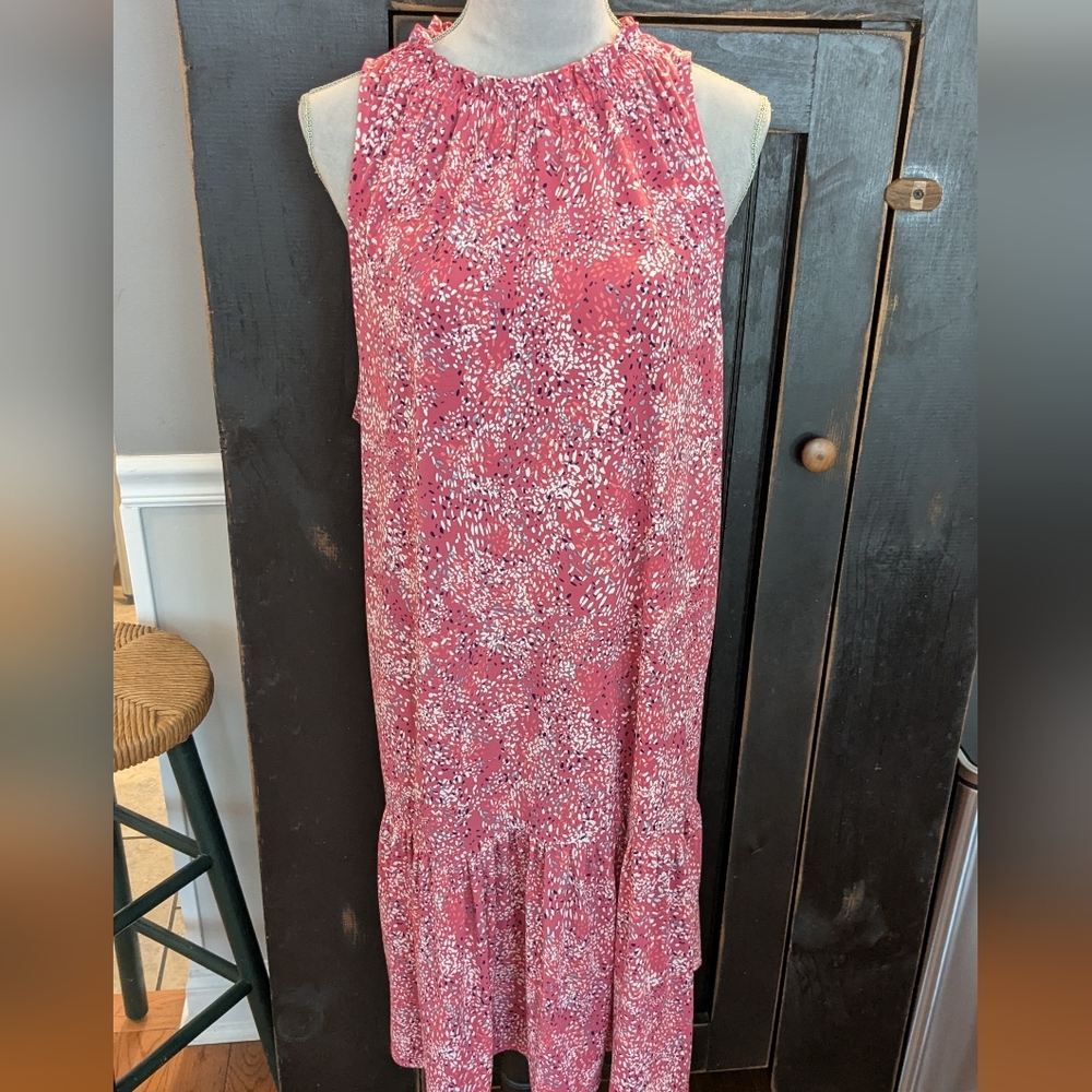 Banana Republic Pink Floral Midi Dress